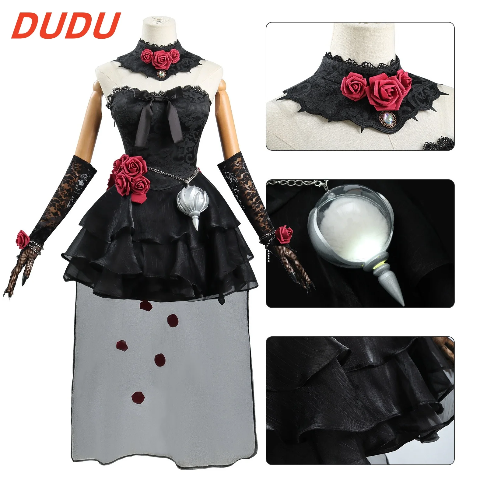 In Stock Psychologist Cosplay Costume Everlasting Night Identity V Gothic Bride Vampire Wedding Dress Halloween Lolita