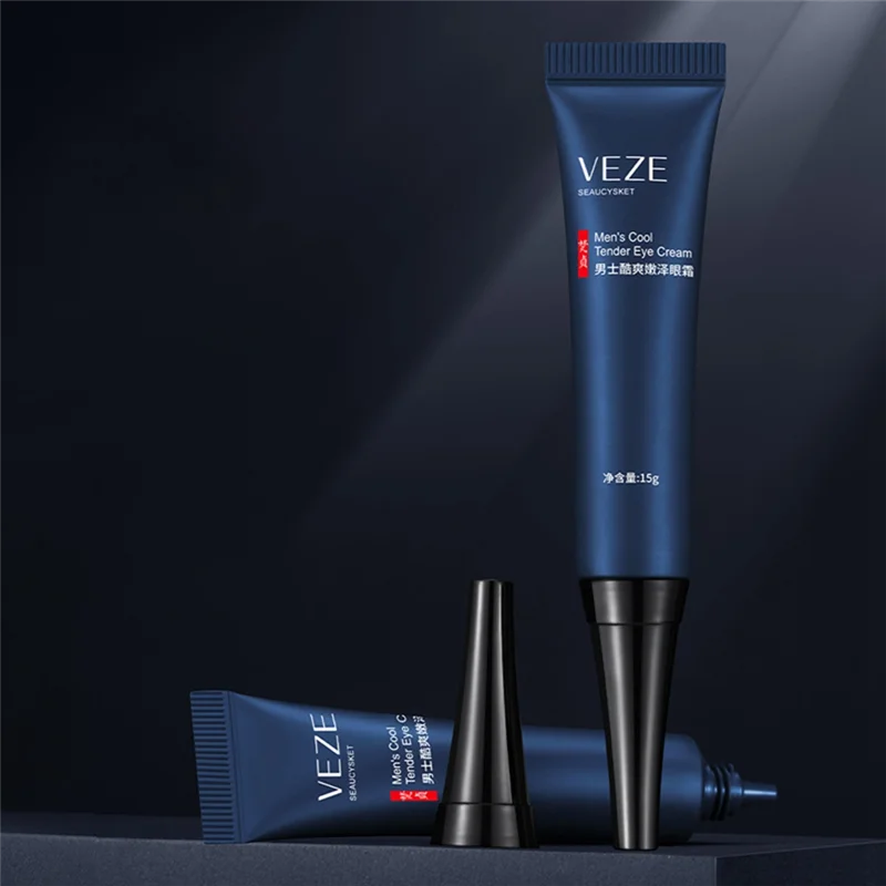 New VEZE 15G Eye Gel for Men Cool Tender Sodium Hyaluronate Eye Cream Fine Lines Improve Dark Circles Remove Puffiness for Men