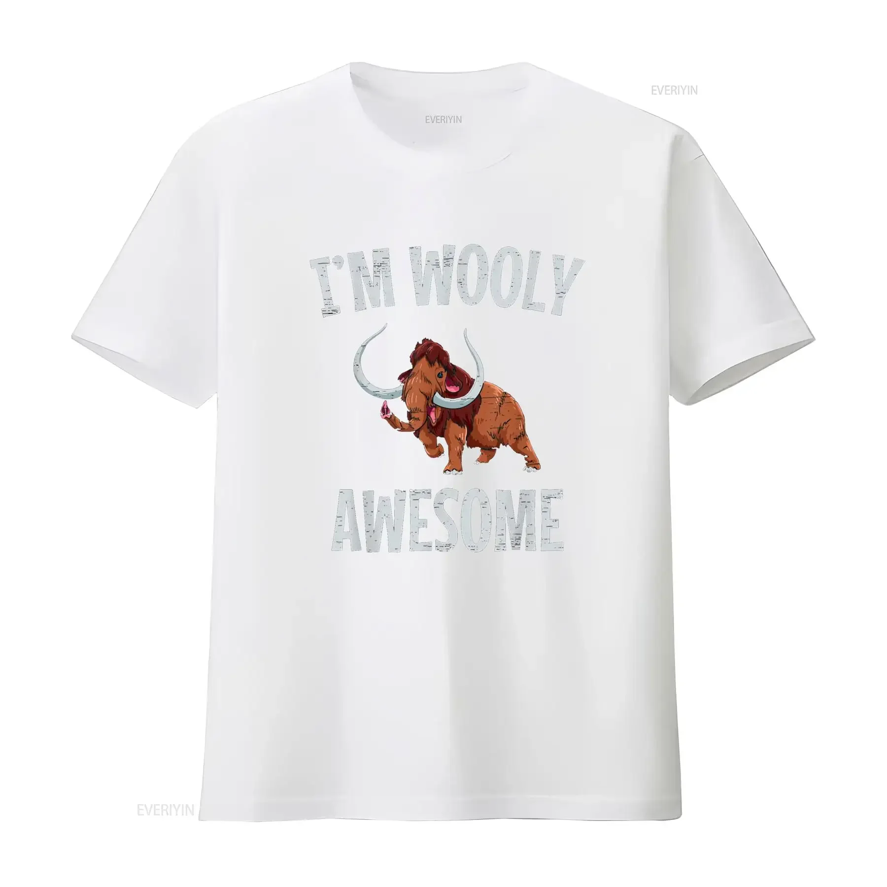 تي شيرت I am Wooly Awesome Long Tusks Woolly Animals تي شيرت عتيق مغسول على الموضة ملابس أنيقة مريحة قليلاً #4