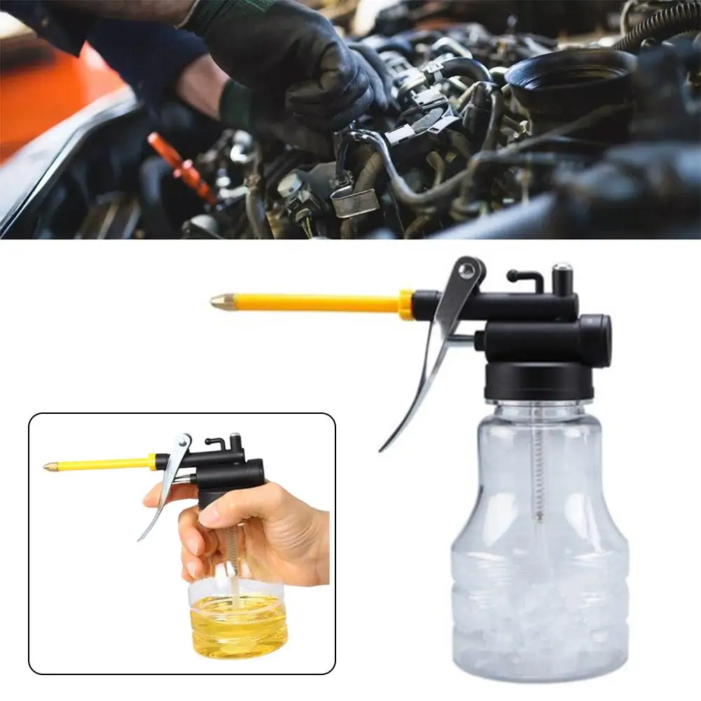 

350ml Transparent Oil Can Plastic Hose High Pressure Grease Gun Mini Oil Injector Pump for Automotive Machinery Lubrication