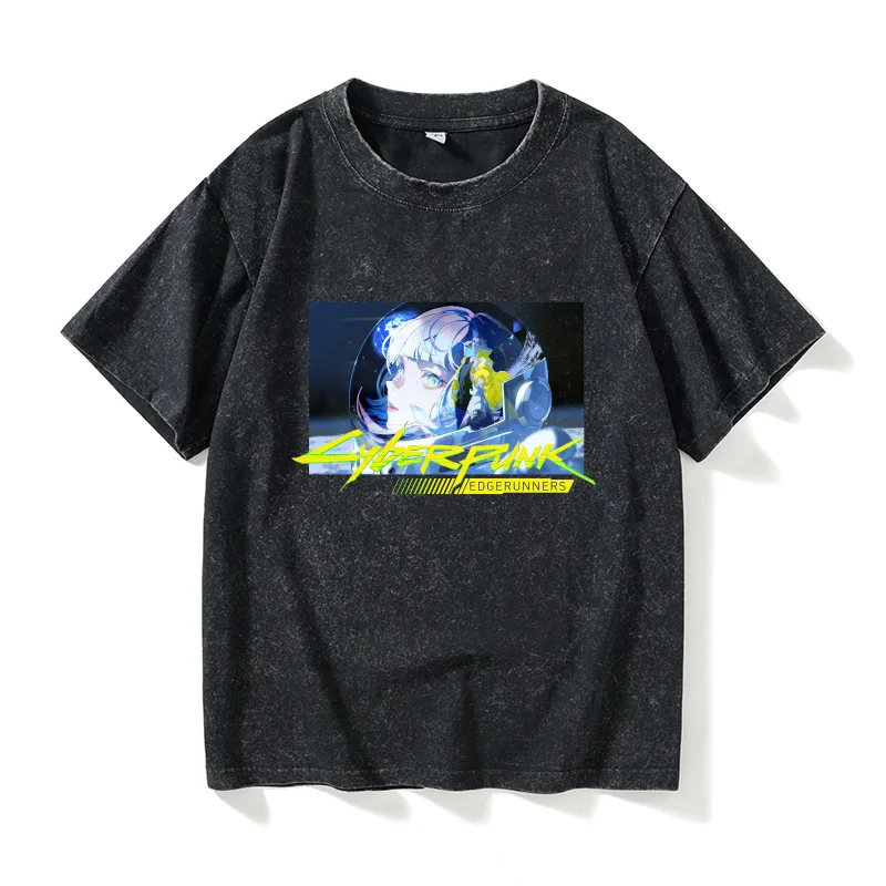 

Футболка Runner 2077 Collaborative Casual с коротким рукавом и круглым вырезом, из хлопка, летняя, модная, базового кроя