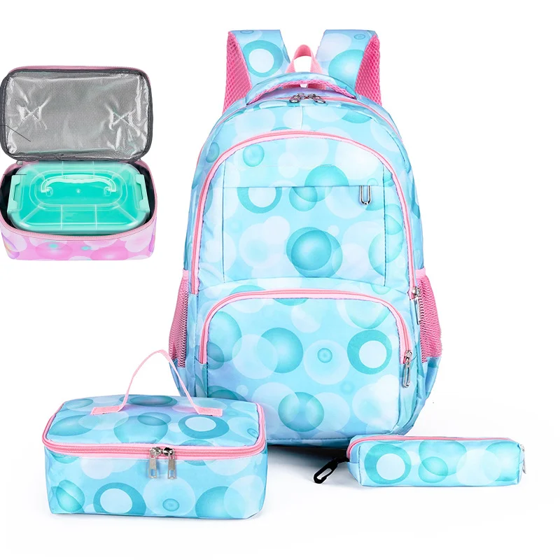 3 Pcs Kids School Backpcak Children School Bags Set Girls Primary Backpack with Lunch Bag Schoolbag Book Bag Kids Mochilas