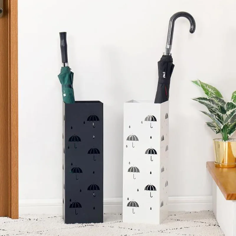 Entrance Umbrella Holder Modern Creative Umbrellas Bucket Home Drain Umbrella Stand Stainless Steel Umbrellas Storage Rack