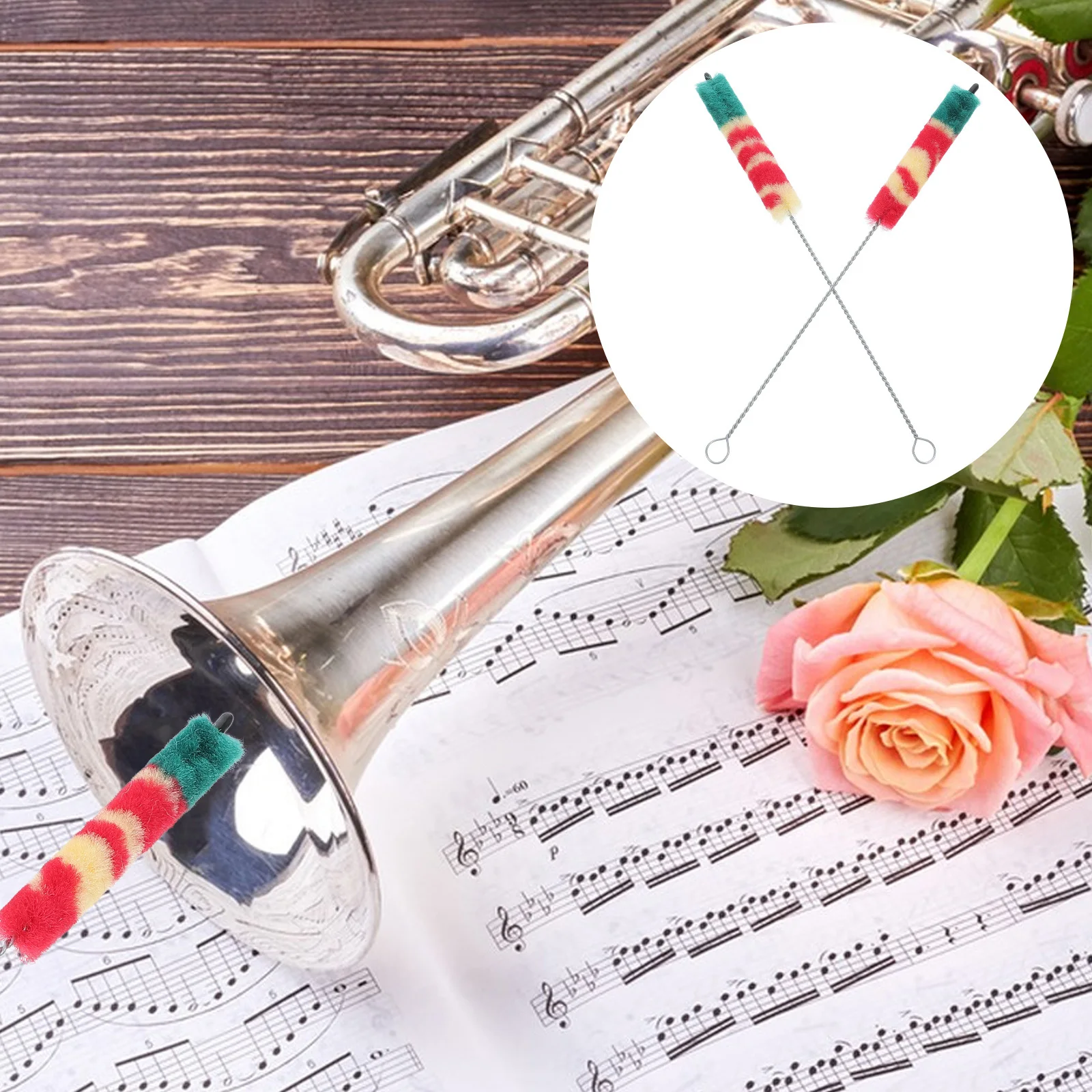 

2Pcs Piccolo Cleaning Brush Soft Instrument Maintenance Tools for Flute Clarinet Saxophone Cleaning Kit Piccolo Brush