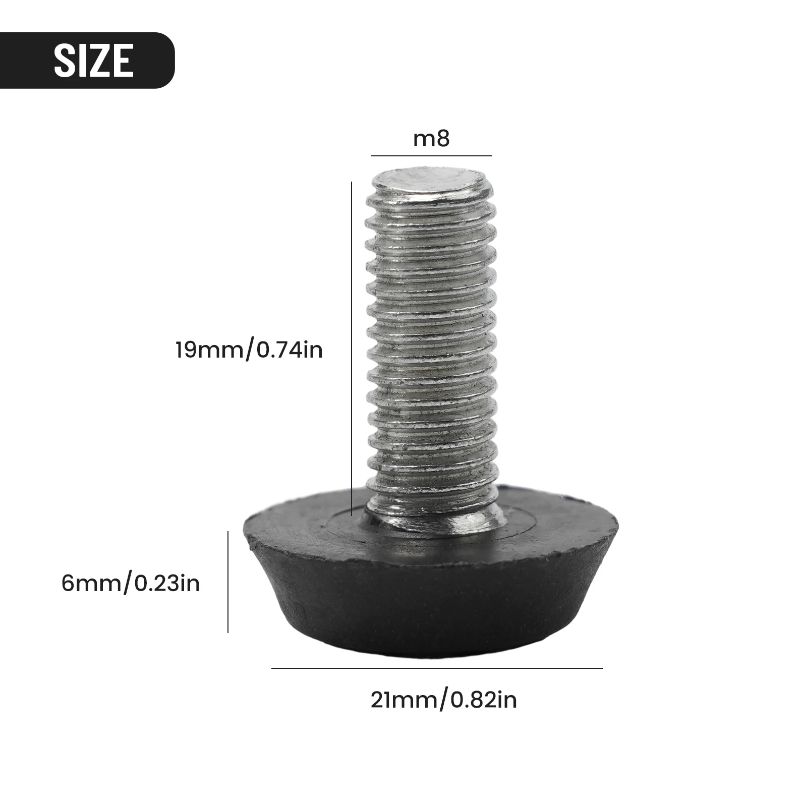 20pcs Screw On Adjustable Leveling Feet, 21mm Base Plastic Furniture Glides For Office Desk Table And Display Racks, Silver