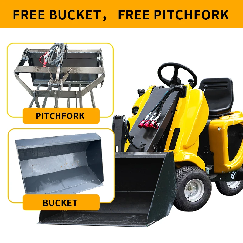 Compact wheeled loader, mini loader, high lifting capacity, compact wheeled loader, suitable for livestock and agriculture