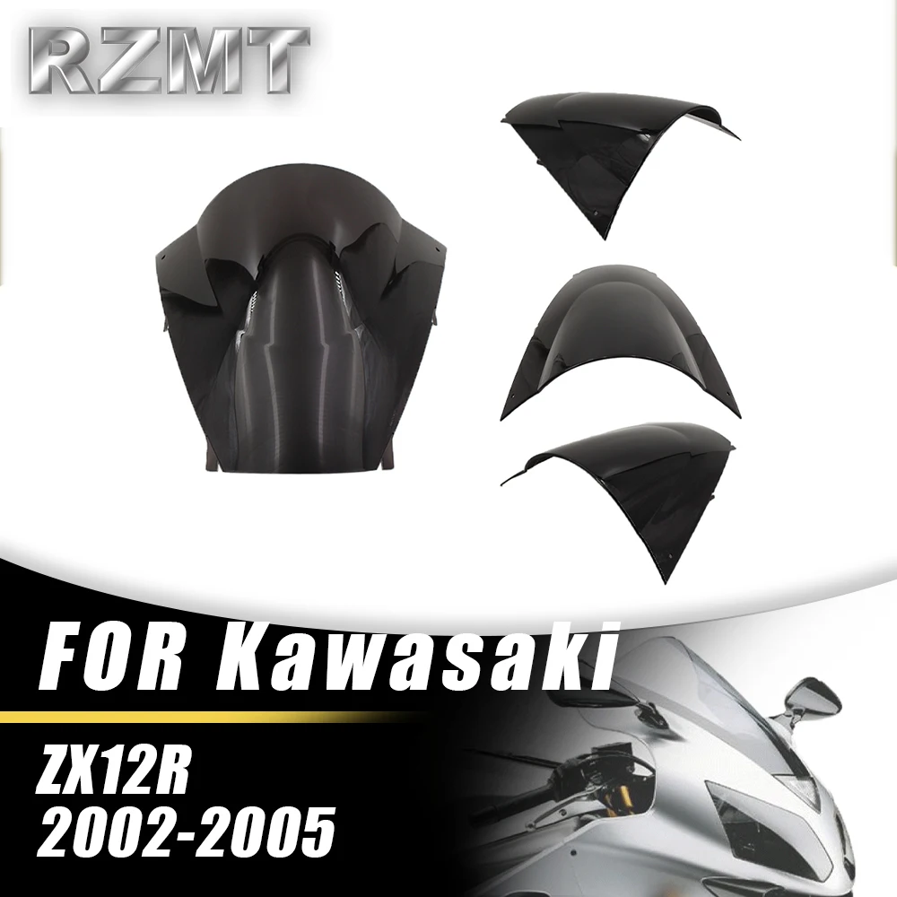 

ZX12R Front Double Bubble Wind Deflector Windscreen For KAWASAKI NINJA ZX-12R 2002-2005 Motorcycle Accessories Windshield Black