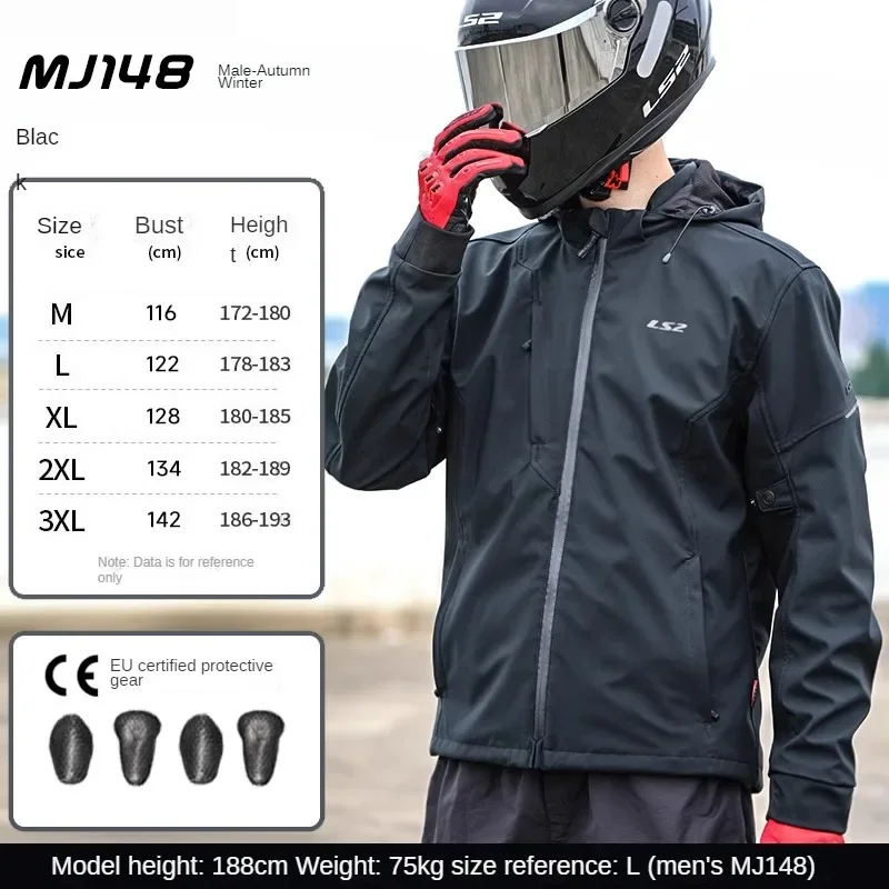 Ls2 LJ148 Motorcycle Jacket  for Men and Women Motorcycle Riding Suit Autumn Winter Waterproof Anti-fall Commuter Jacket