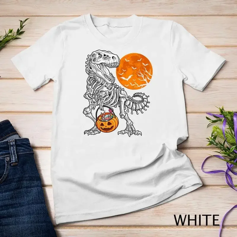 Halloween shirts for Boys Kids Dinosaur Skeleton T rex Scary Unisex T shirt