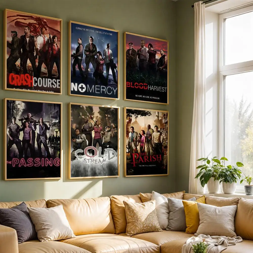 Classic Game L-Left4 Dead-MT Poster HD Self Adhesive Waterproof Wall Art Ideal for Home Office Dorm Bedroom Great Gift