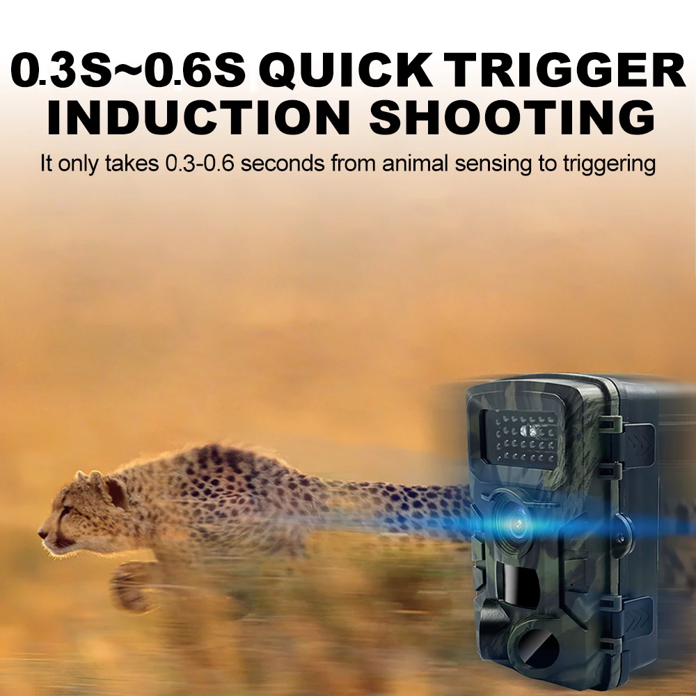 PR700 Wildlife Camera 16MP Waterproof Mini Trail Camera Night Vision PIR Motion Activated Scouting Hunting Cam Animal Monitoring