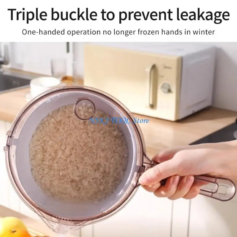 L8RC Double Compartment Strainer Basket For Washing Draining Vegetables Fruits Large Capacity Kitchen Draining Basket