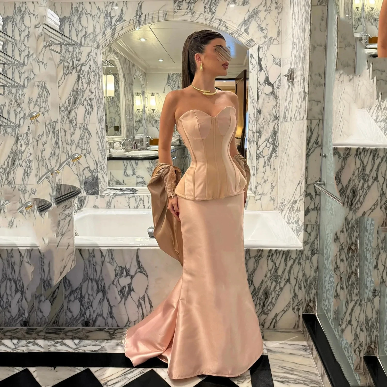 

Sweetheart Formal Long Bespoke Occasion Gown Evening Dresses Pastrol Unisex Jersey Retro Dubai Saudi Arabic Prom Customized