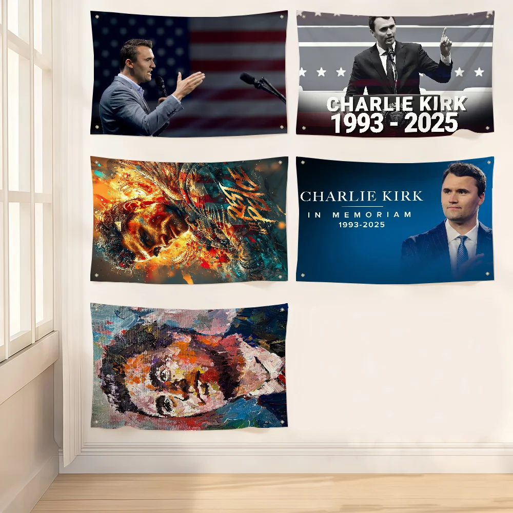 Charlie Kirk RIP MAGA flag Art Sci Fi Room Home Decor Wall Mount Home Decor Banner