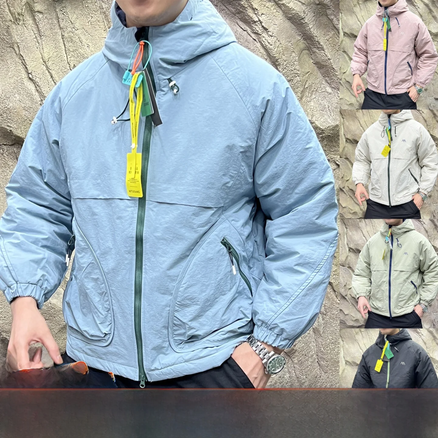 Thened القطن Jaet في الهواء الطلق ex مقنعين الدافئة الخريف الشتاء معطف الوقوف صالح طويل Sve ألياف البوليستر الشباب Faion