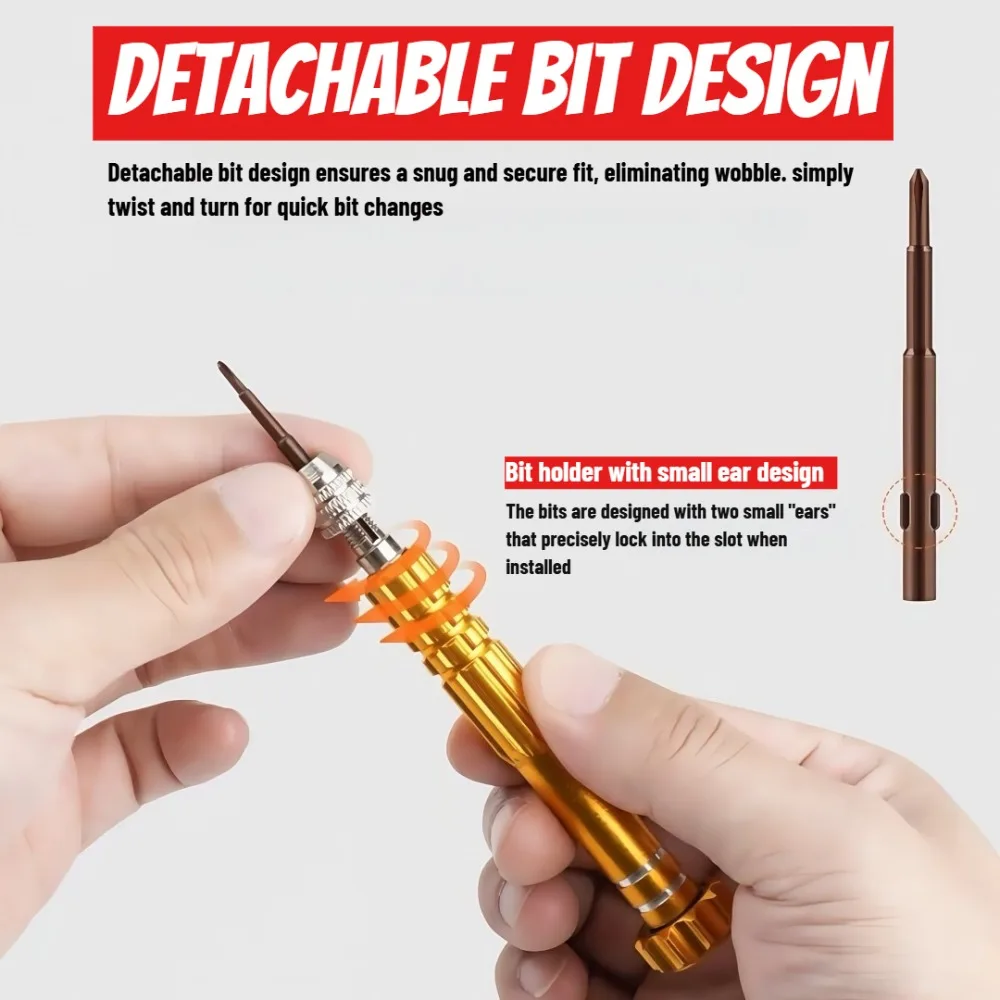 Precision Screwdriver Set 6 in 1 Phillips Torx Hexagonal Flat Head Magnetic Screwdriver Head for iPhone PC Watch Camera Glasses