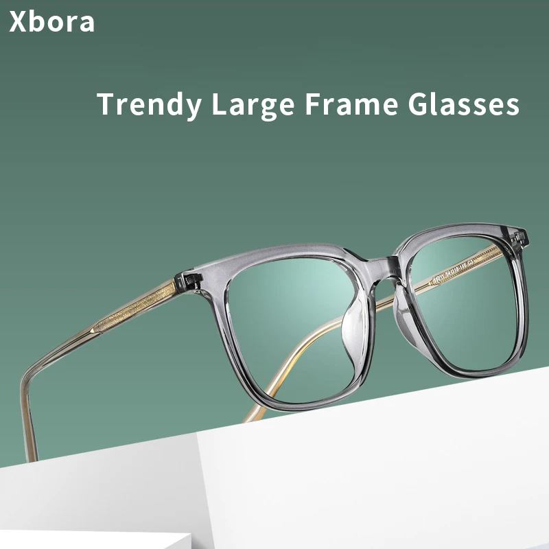 

Xbora Brand Square Eyelasses Frame Women's Fashion Optical Myopia Prescription Glasses Men's TR90 Full Frame Eyewear 55011