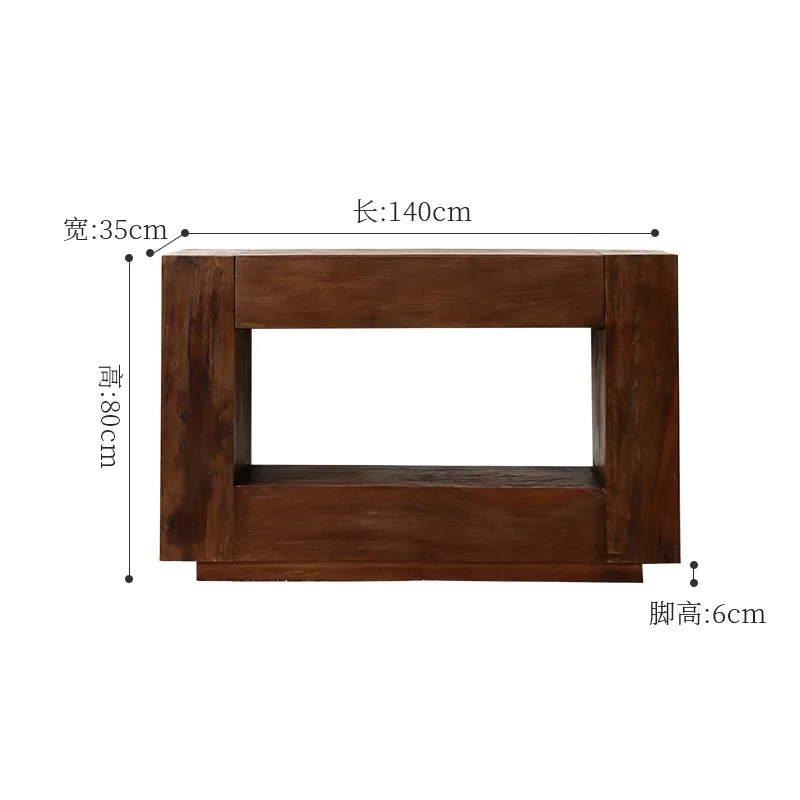 For Wabi Sansi Wind Entrance Cabinet Counter Medieval Retro Homestay Decoration Cabinet Against the Wall Storage Solid Wood
