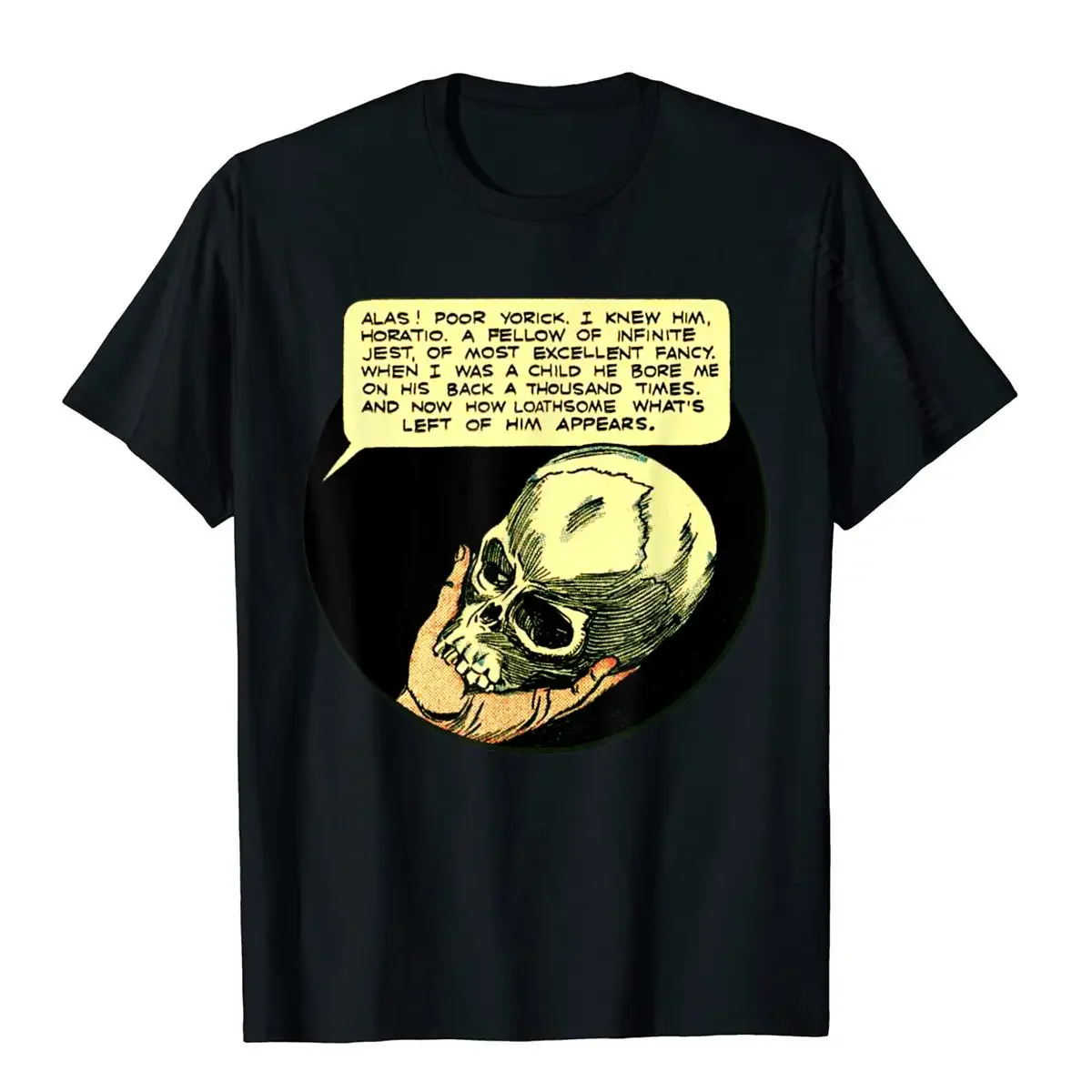 Literature Shakespeare TShirt-Poor Yorick Shakespeare Hamlet T-Shirt Family Men's Top T-Shirts Retro Cotton Tops Shirts Custom