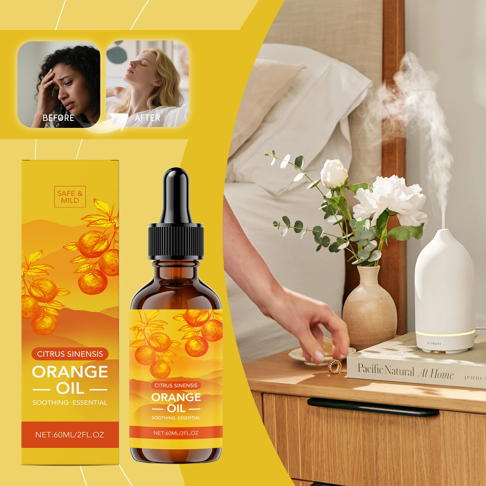 

Органический оранжевый диффузор эфирного масла создает атмосферу, усиление настроения, свеча для умственного релаксации и ароматерапевтическое масло для изготовления мыла