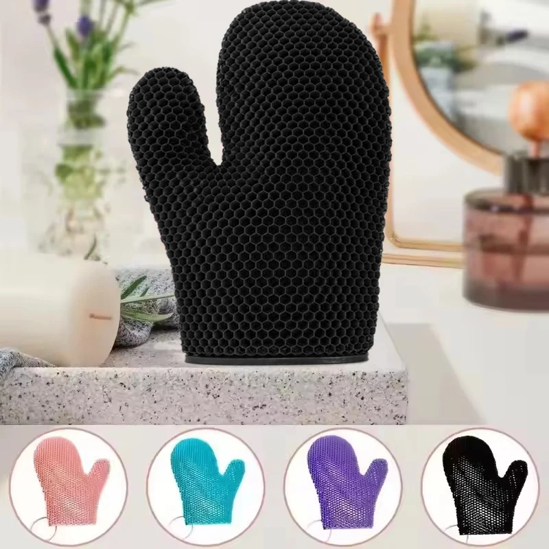 Korean Popular Shower Cleaning Gloves Honeycomb TPU Exfoliating Shower Glove - Quick-Drying Body Scrubber Sponge For Bathroom