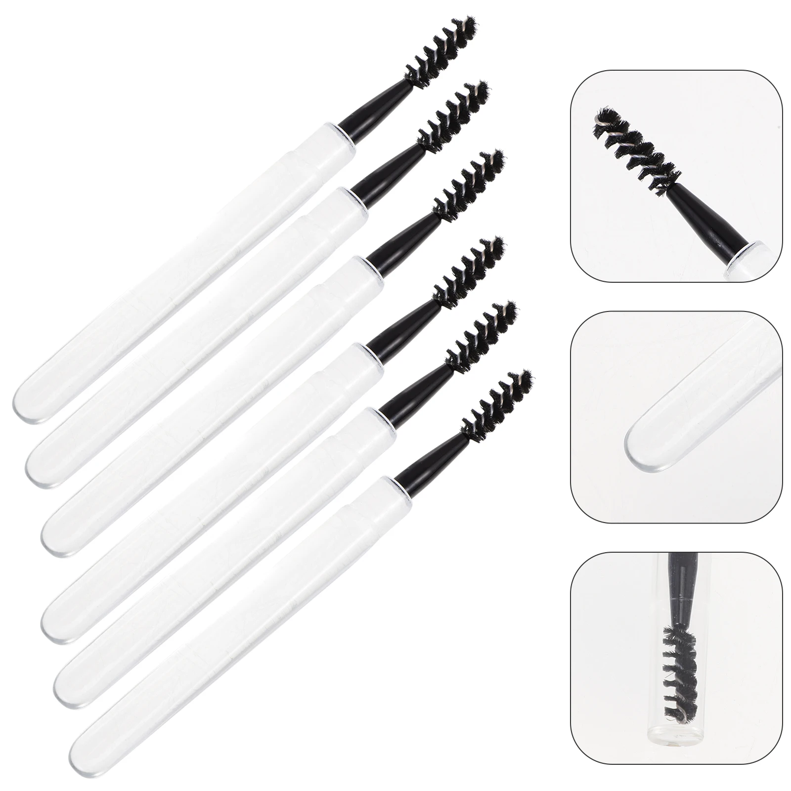 6 uds cepillo de pestañas herramienta de maquillaje de plástico para extensiones separar cepillos para cejas peine para pestañas aplicador de máscara cepillo de cejas para mujeres