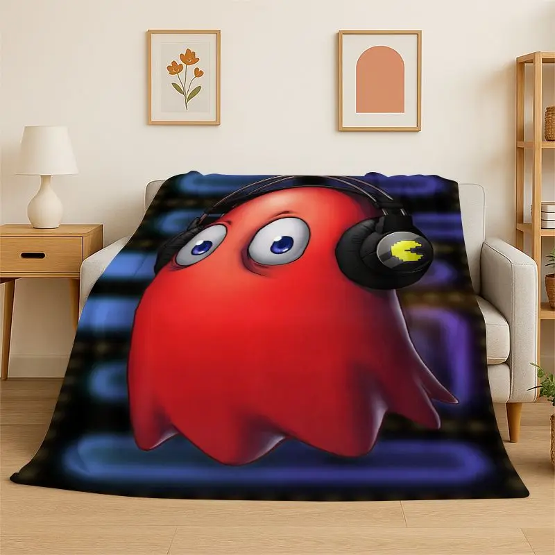Retro P-Pacman Game Soft Flannel Throw Blanket,Cozy Blanket for Bed,Couch,Sofa,Bedroom,Living Room,Travel,Picnic  Camping