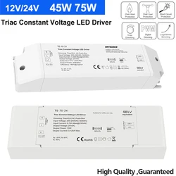 AC220V Triac LED Smart Driver Regulável Tensão Constante DC12V/24V 1CH 40W/75W PWM Digital Triac Driver escurecimento para luz LED