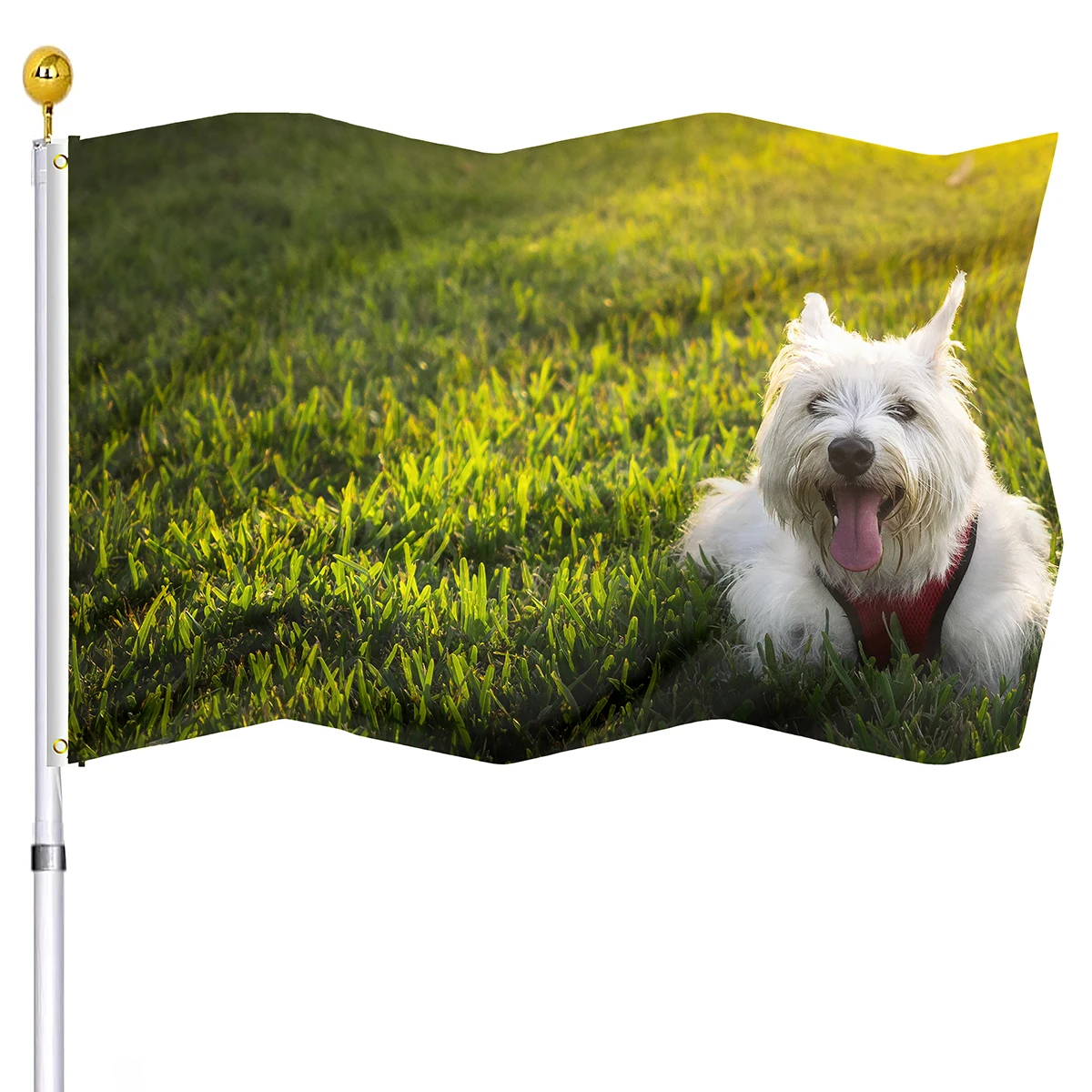 Dog Garden Flag West Highland White Terrier Yard Flags Outdoor House Porch Welcome Decoration for Women Men Gifts Polyester Flag