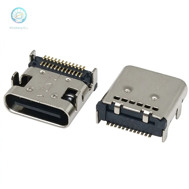 10/20/50Pcs USB 3.1 connector Type-C 24P female socket dual row patch four pin positioning pin 8.0MM interface socket