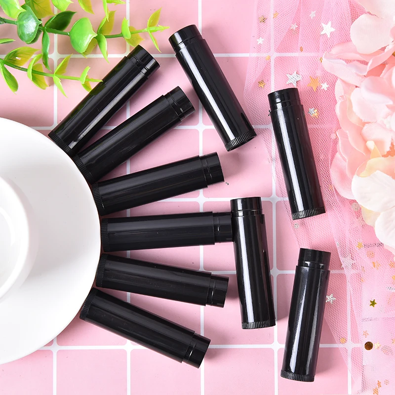 100PCS 5ml DIY Lip Gloss Balm Tube Empty Lipstick Bottle Container Cap Clear Black White Cosmetic Sample Storage