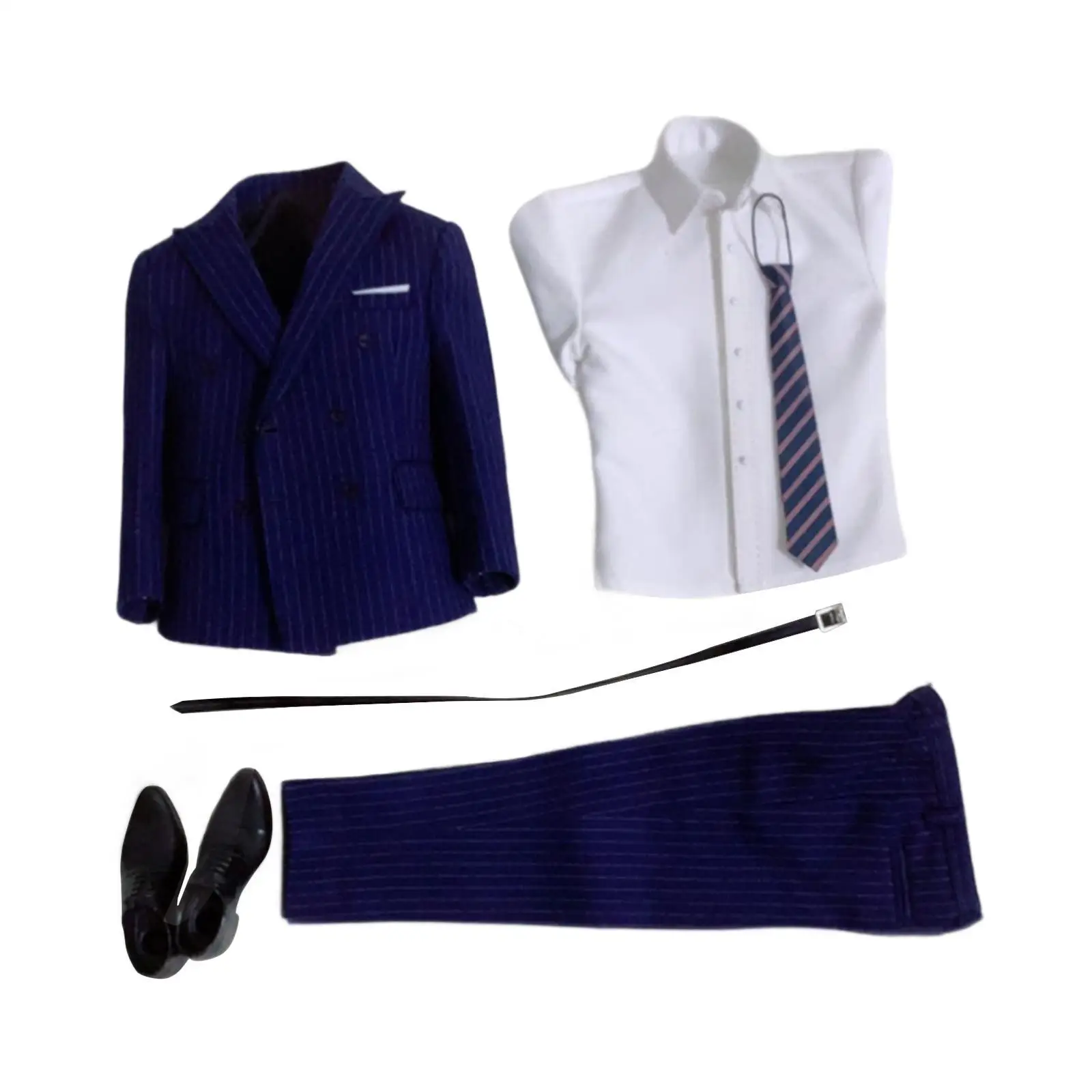 1/6 Scale Male Figure Doll Clothes Outfit Stylish Full Suit with Shirt Belt for