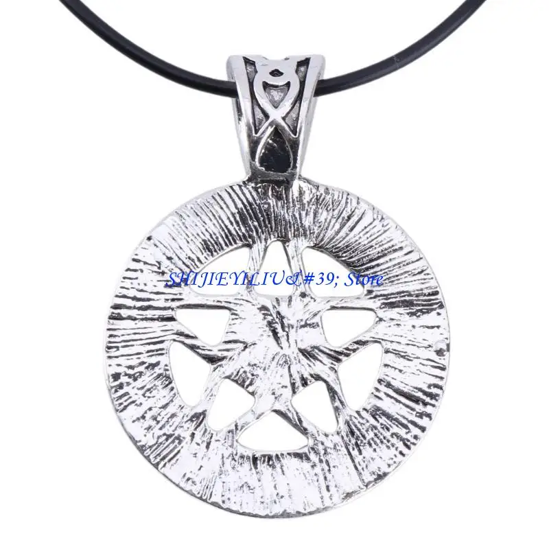 E21F 1Pc Fashion Invert Pentacle Pentagram Star Pewter Pendant Cosplay Necklace New