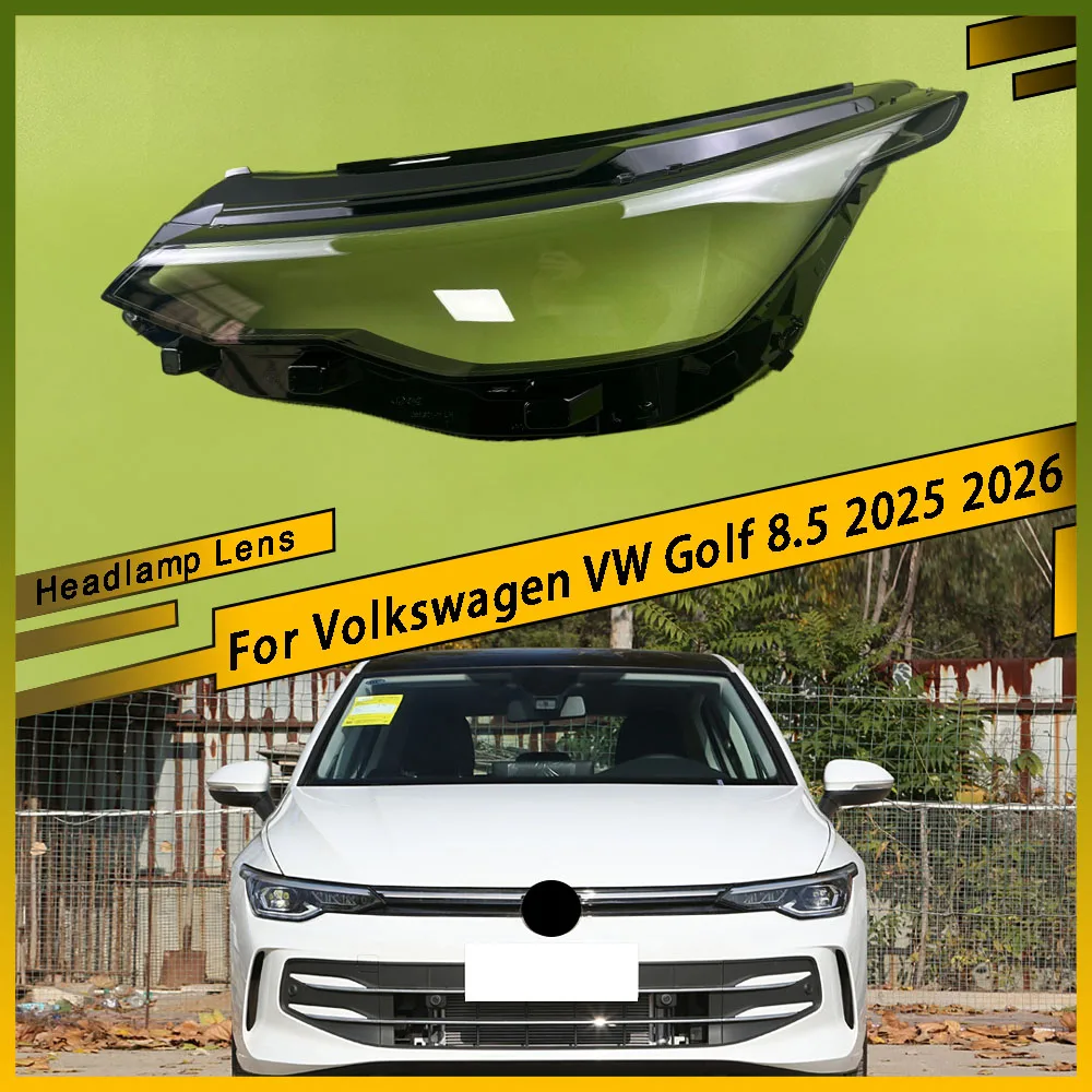 For Volkswagen VW Golf 8.5 2025 2026 Front Car Protective Headlight Glass Lens Cover Shade Shell Transparent Light Housing Lamp