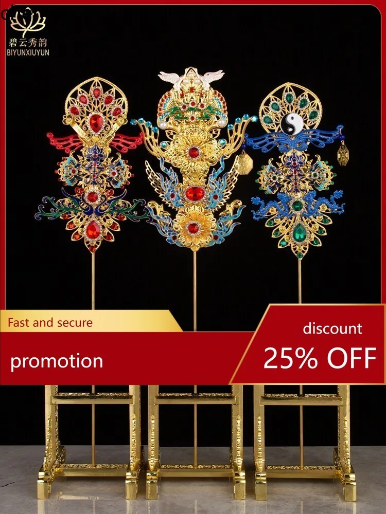 

Cz gold furnace flower ornaments, incense burner flowers worshiping gold flowers bringing in wealth and treasure, and worshiping