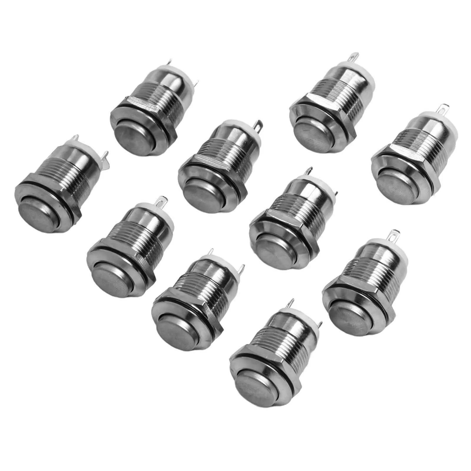 10pcs 12mm Momentary Push Button Switch Waterproof High Round Self Reset 3A250V Tools Accessories Superior Quality