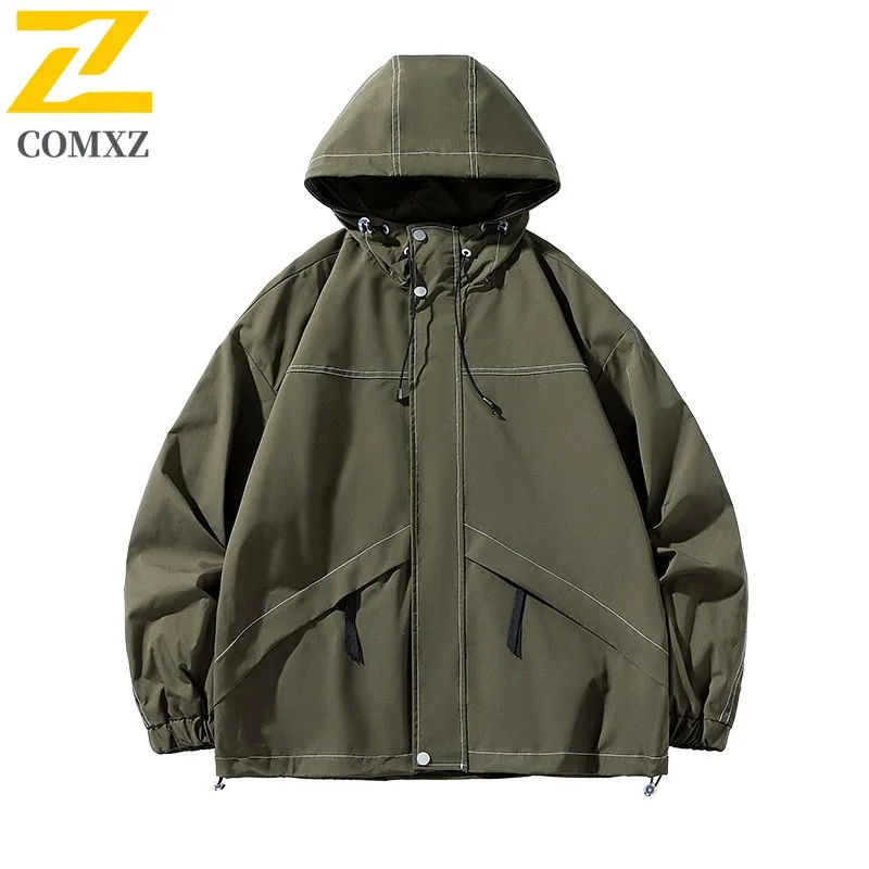 2025 Jacket Mens Fashion Classics Outdoor Workwear Style Hiking Coat Men Hooded Trendy Versatile Casual Spring Autumn Garment