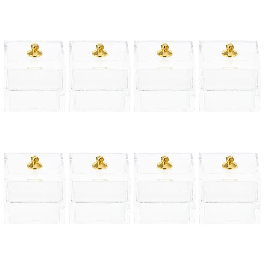 

Набор из 8 миниатюрных прозрачных пластиковых коробочек для конфет, декоративные контейнеры для хранения, аксессуары для кукольного домика, декор для сцен, миниатюрный реквизит