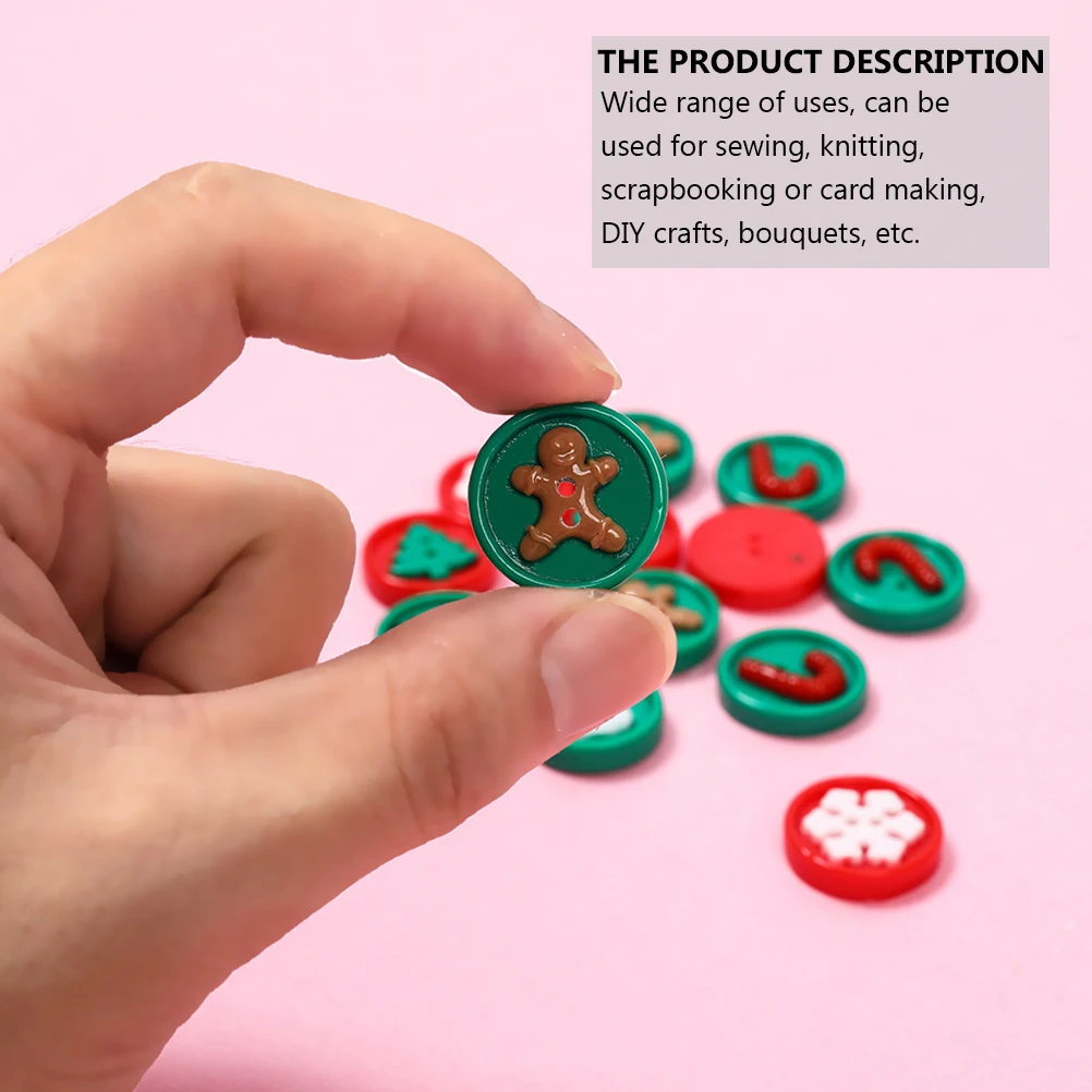 50 قطعة ملحقات زر عيد الميلاد أزرار زخرفية من الراتنج للخياطة الحرف اليدوية الملونة شجرة عيد الميلاد ثلج ندفة الثلج حلية
