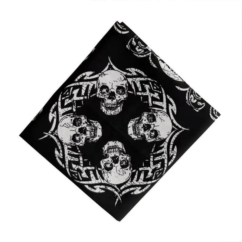 39BD Multiuse Skull Print Headscarf for Street Dance Digital Print Head Covering Outdoor Activity Cycling Hiking Headscarf