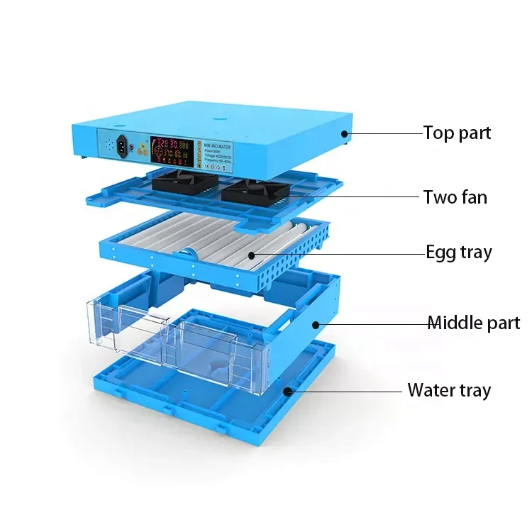 256 Egg Durable Incubator, ABS Material Mini Incubator Suitable for Variety of Egg Species Hatching, Automatic Egg Turning