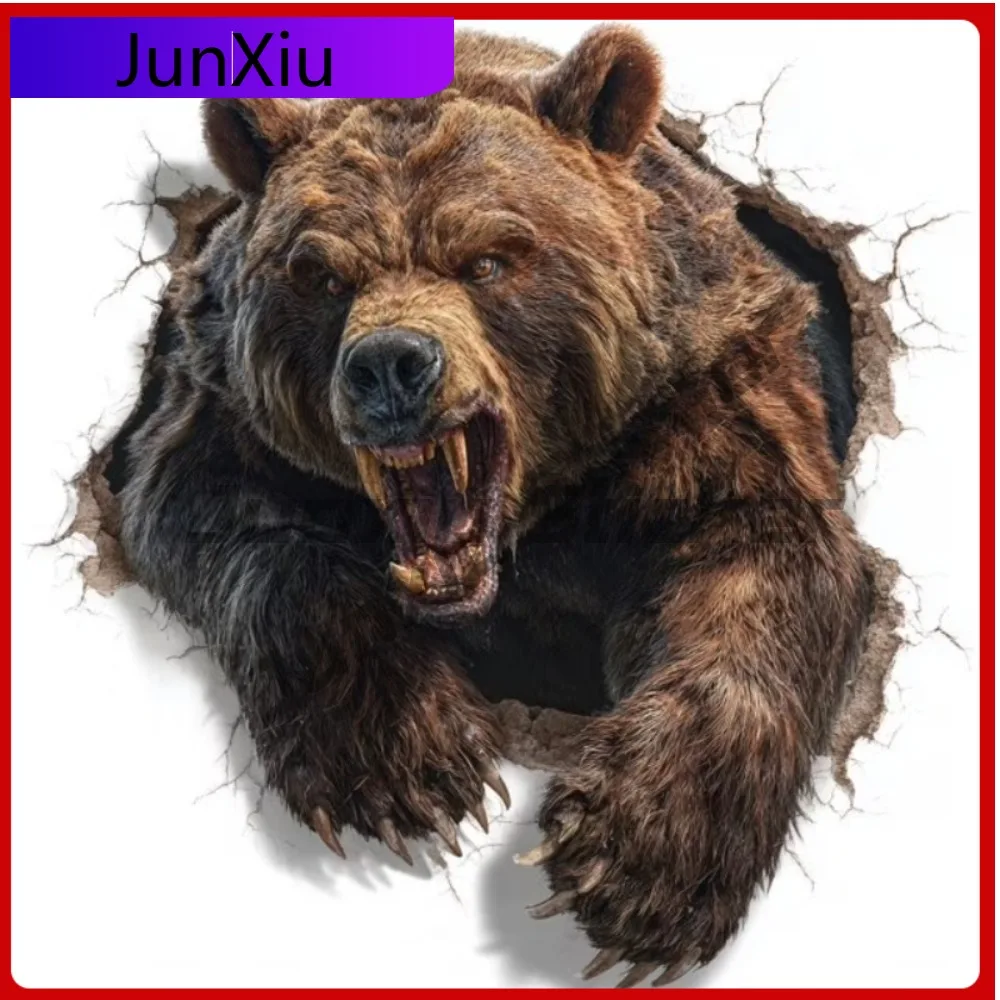 

3D Roaring Brown Wild Retro Car Laptop Window Bumper Waterproof Vinyl Decal Accessory Funny Vintage Vintage Aesthetic Trendy