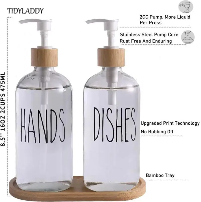 550Ml Soap Dispenser High Quality Clear Glass Hand Soap Dispenser Bathroom Bottles Liquid Soap Container Storage