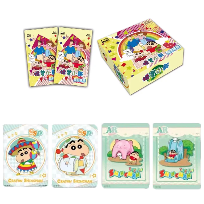 

CHUANSHSENG Crayon Shin Chan Cards Holiday Carnival Nohara Misae Nohara Shiro Boochan Anime Figure Cards Toys Gifts for Children