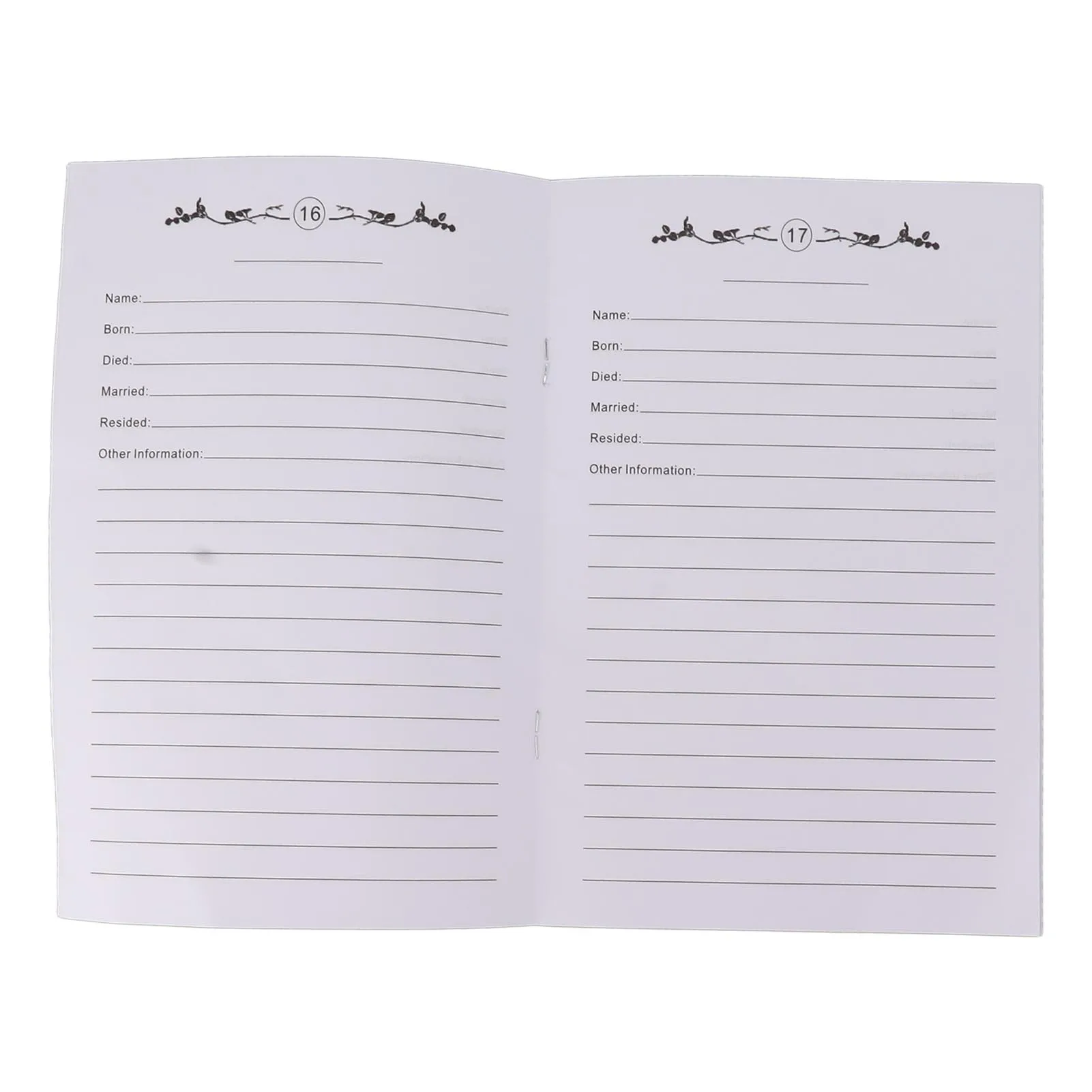 2Pcs Family Tree Notebook 16 Pages Double Sides Family History Record Book Workbook 8.2x5.5in