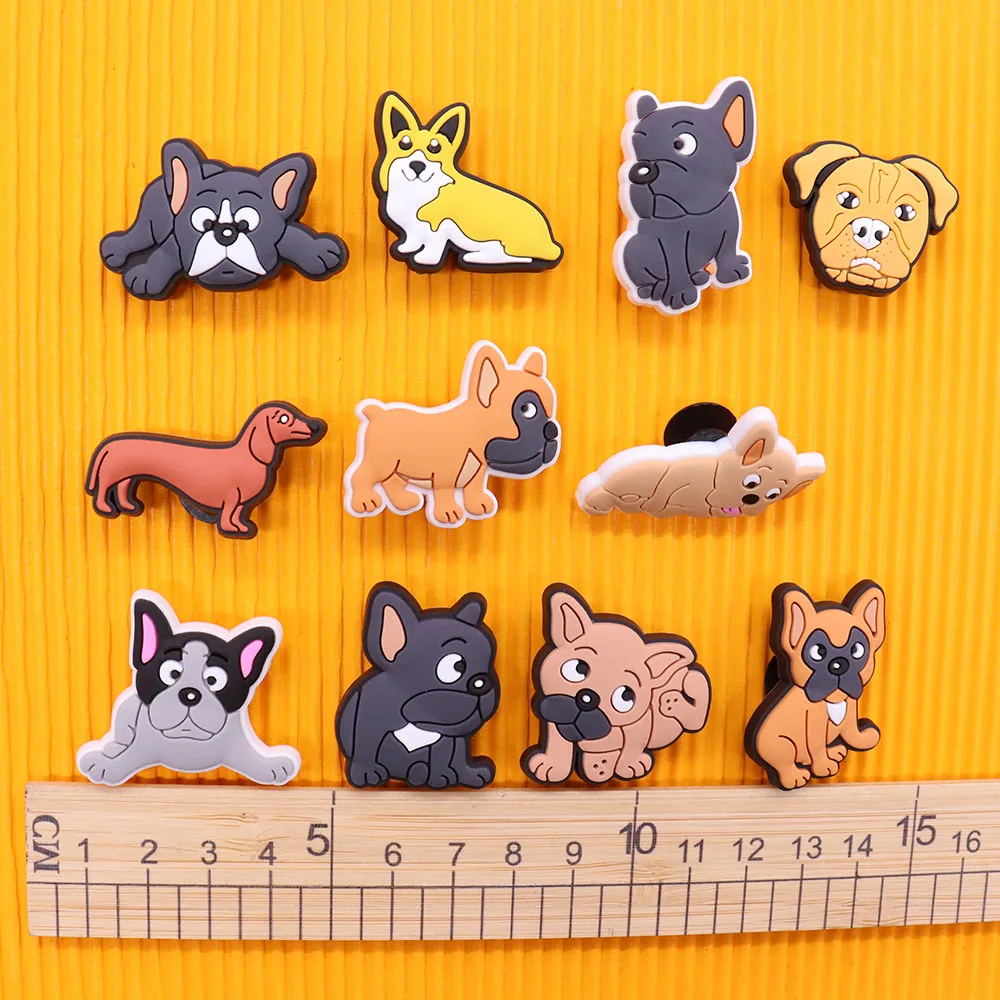 PVC Encantos Animais para Sapatos Infantis, Fivela Fit Pulseiras, Doberman Pug Husky Acessórios, Presente de Aniversário, Nova Chegada, 1PC