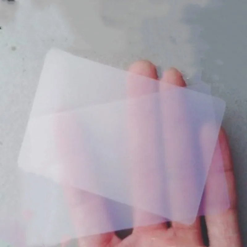 PVC 블랭크 투명 명함 플라스틱 방수 무광 카드, 필기용 사무용품, 인쇄 불필요, 로트당 100 개