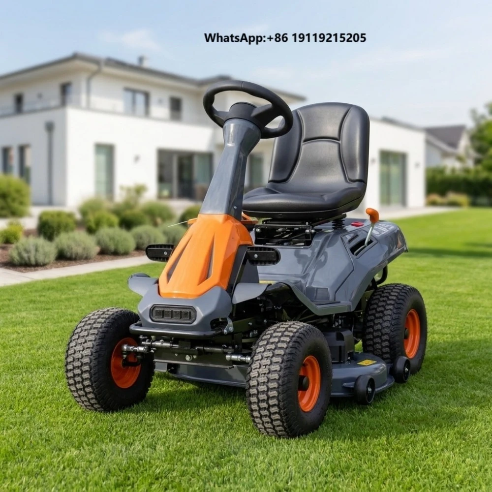 42-Inch Lithium Battery Powered Riding Lawn Mower with Large Capacity Grass Bag 1 Year Warranty Lawn Mower for Grass Cutting