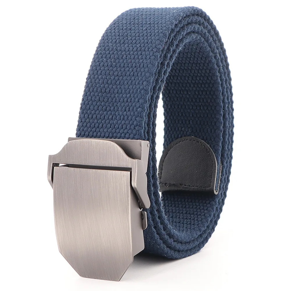 

Fashion Adjustable Men Weaving Belt Alloy Texture Canvas Waistband Automatic Buckle Durable Sturdy Cloth Belt Jeans Pant