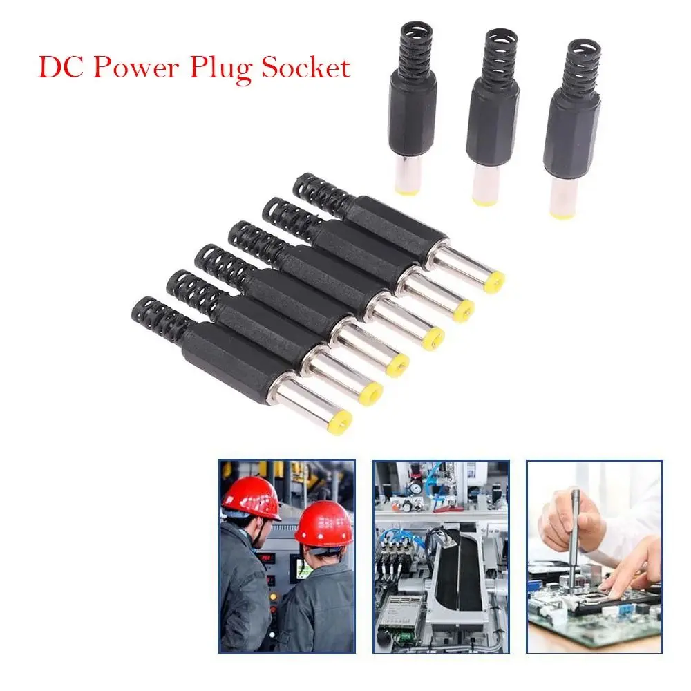 Black DC Power Plugs Power Plug Connector 12V 14mm Male Barrel Connectors Adapter 5.5mm x 2.5mm 5.5mmx2.1mm DC Power Plug Socket